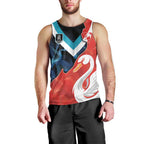 Swans-Port Adelaide Football Custom Men Tank Top Cracked Metal Style