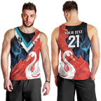 Swans-Port Adelaide Football Custom Men Tank Top Cracked Metal Style