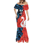Swans-Port Adelaide Football Custom Mermaid Dress Cracked Metal Style