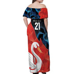 Swans-Port Adelaide Football Custom Off Shoulder Maxi Dress Cracked Metal Style