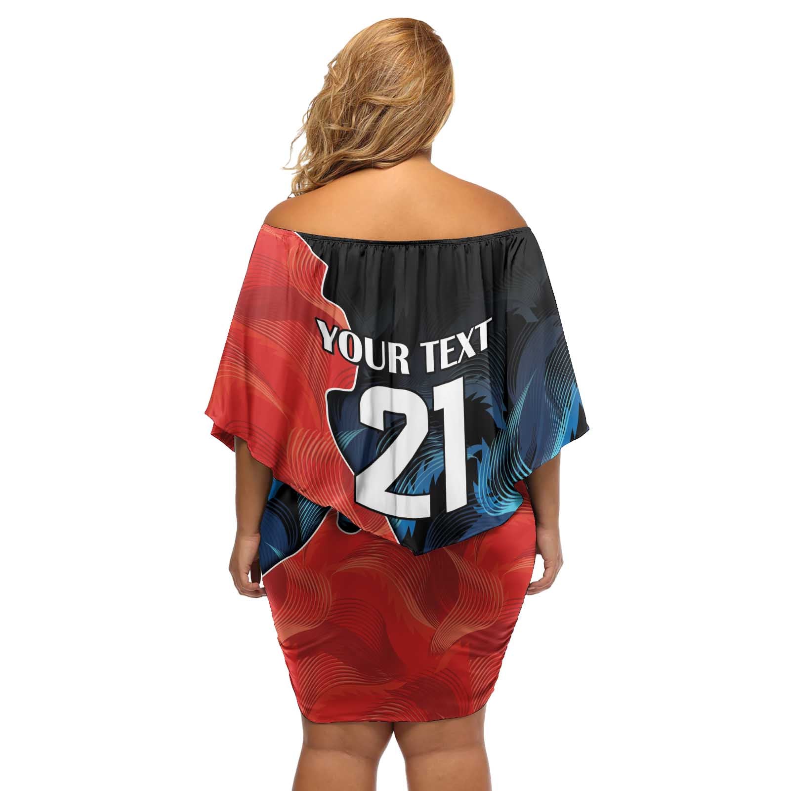 Swans-Port Adelaide Football Custom Off Shoulder Short Dress Cracked Metal Style