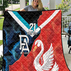 Swans-Port Adelaide Football Custom Quilt Cracked Metal Style