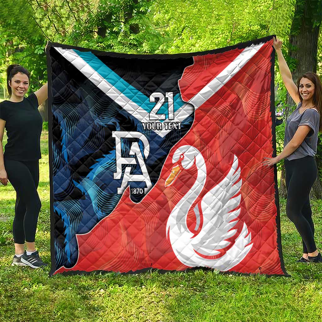 Swans-Port Adelaide Football Custom Quilt Cracked Metal Style