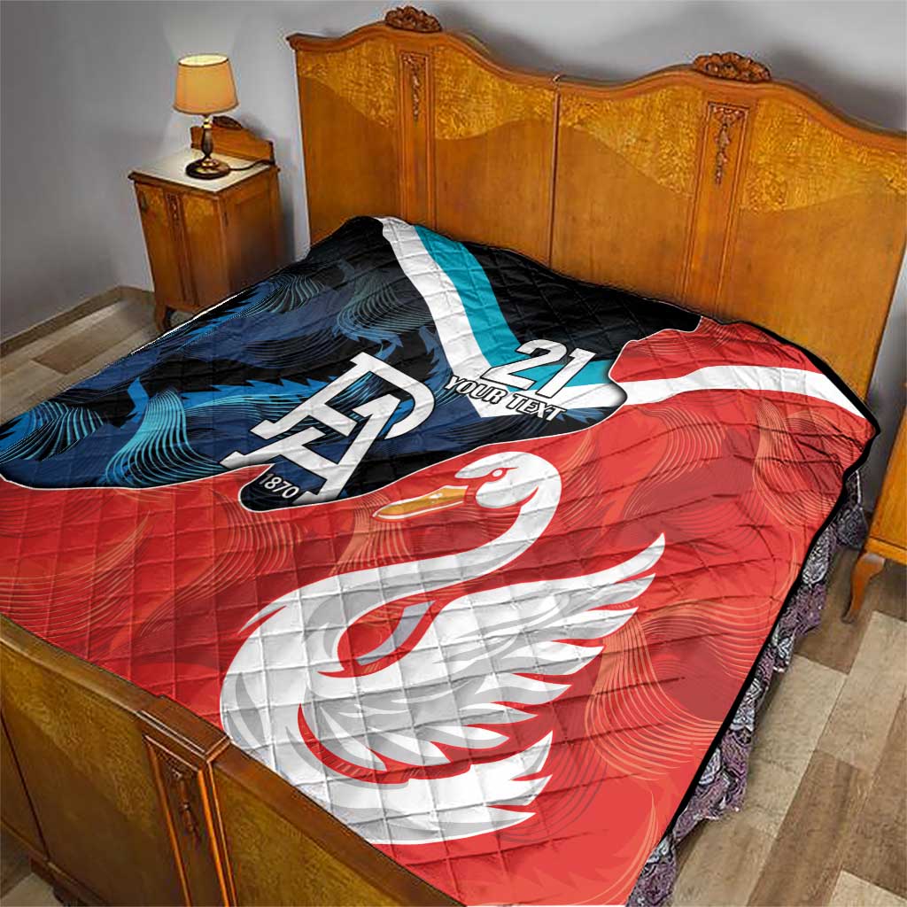 Swans-Port Adelaide Football Custom Quilt Cracked Metal Style