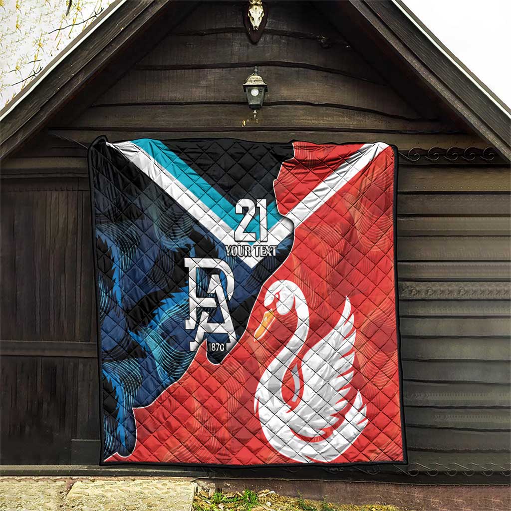 Swans-Port Adelaide Football Custom Quilt Cracked Metal Style