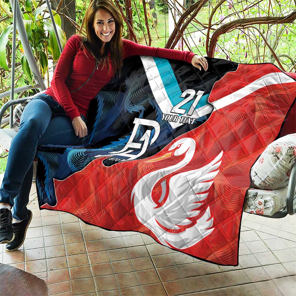Swans-Port Adelaide Football Custom Quilt Cracked Metal Style