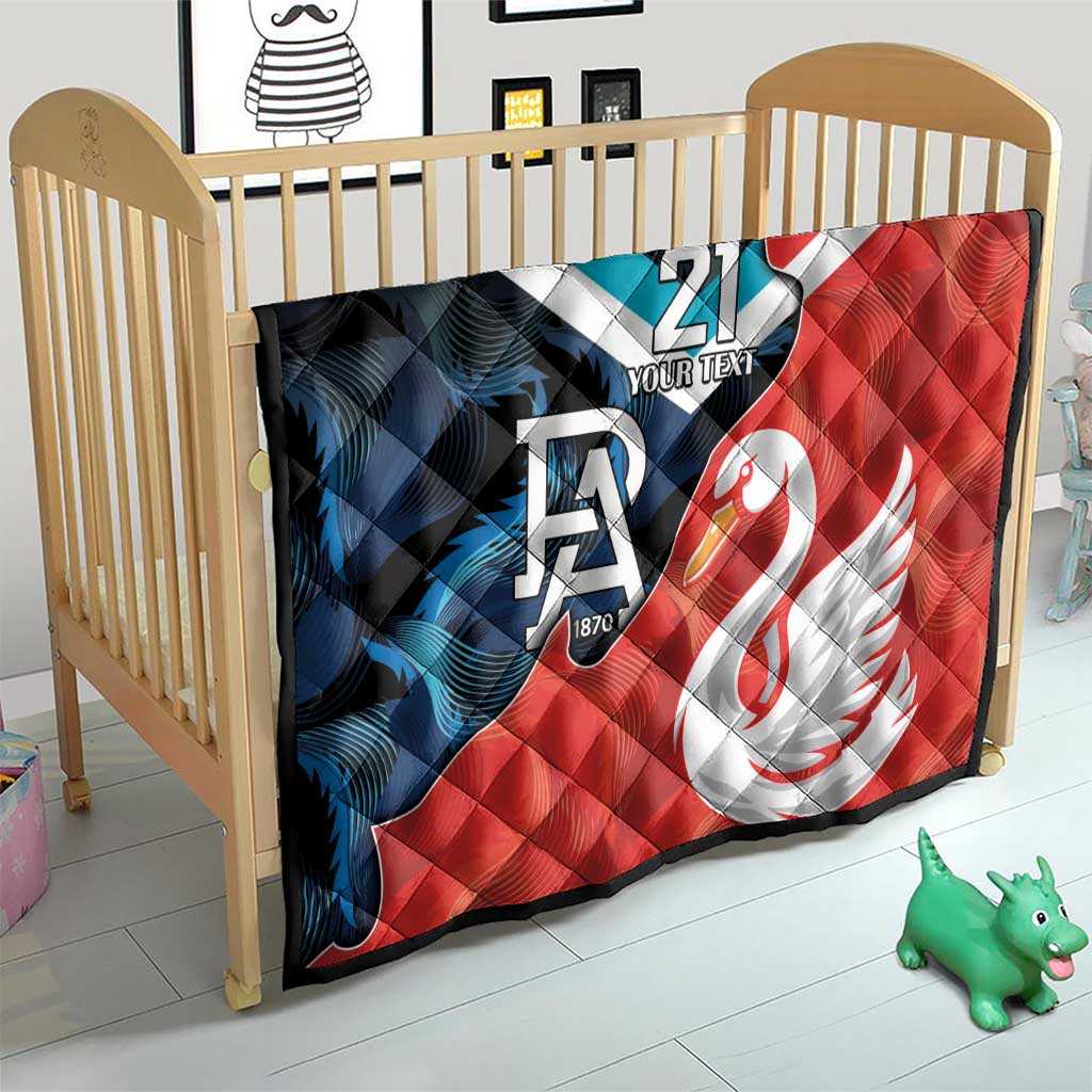Swans-Port Adelaide Football Custom Quilt Cracked Metal Style