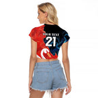 Swans-Port Adelaide Football Custom Raglan Cropped T Shirt Cracked Metal Style