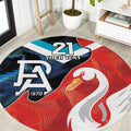 Swans-Port Adelaide Football Custom Round Carpet Cracked Metal Style