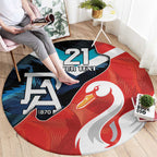 Swans-Port Adelaide Football Custom Round Carpet Cracked Metal Style