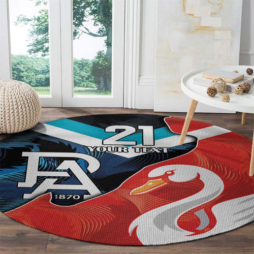 Swans-Port Adelaide Football Custom Round Carpet Cracked Metal Style