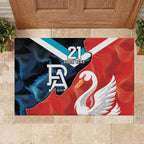 Swans-Port Adelaide Football Custom Rubber Doormat Cracked Metal Style