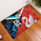 Swans-Port Adelaide Football Custom Rubber Doormat Cracked Metal Style