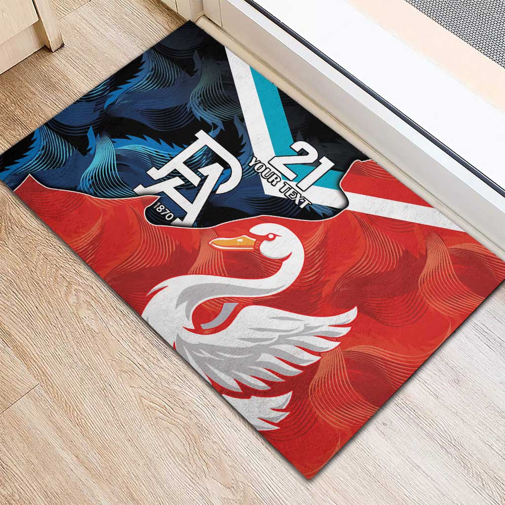 Swans-Port Adelaide Football Custom Rubber Doormat Cracked Metal Style