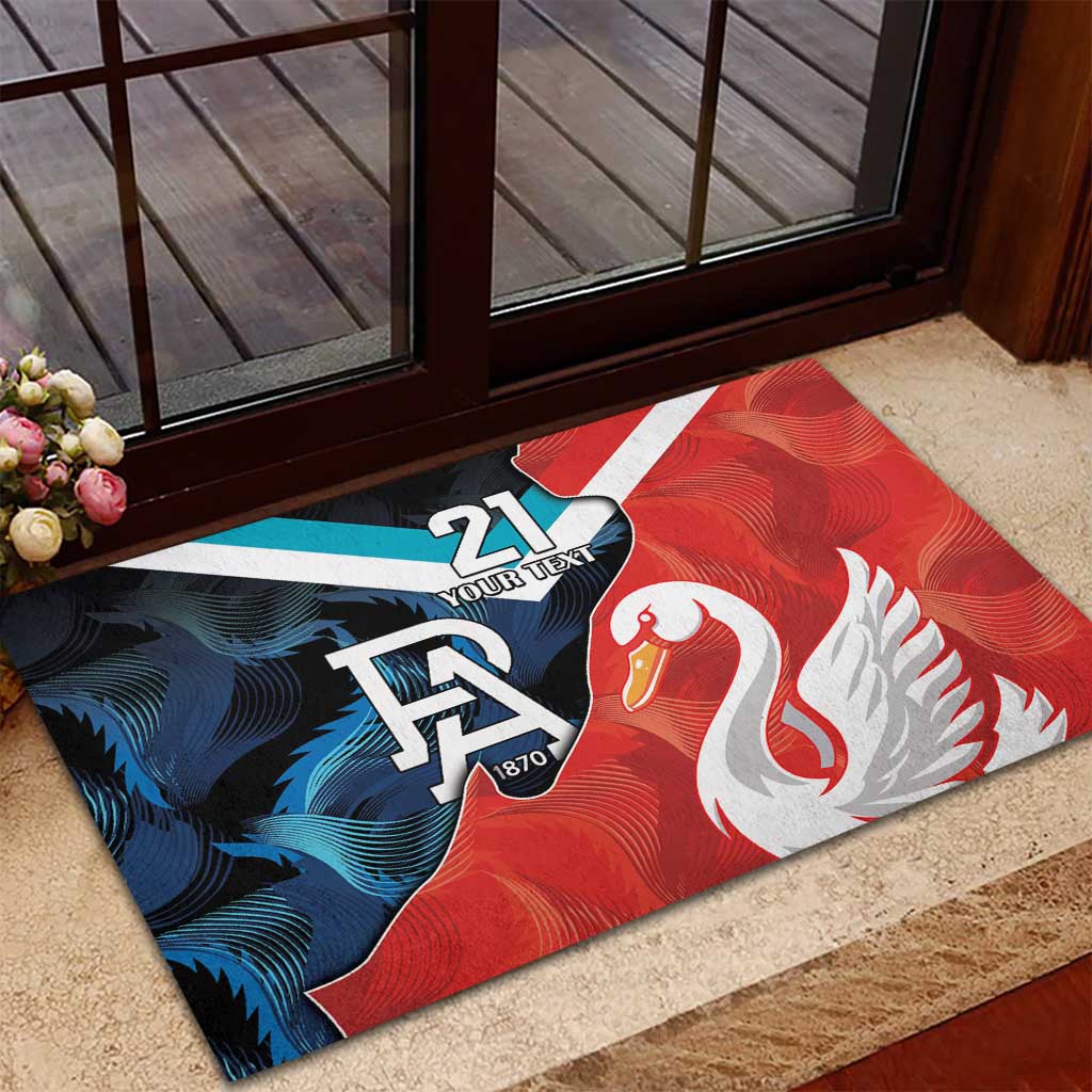 Swans-Port Adelaide Football Custom Rubber Doormat Cracked Metal Style