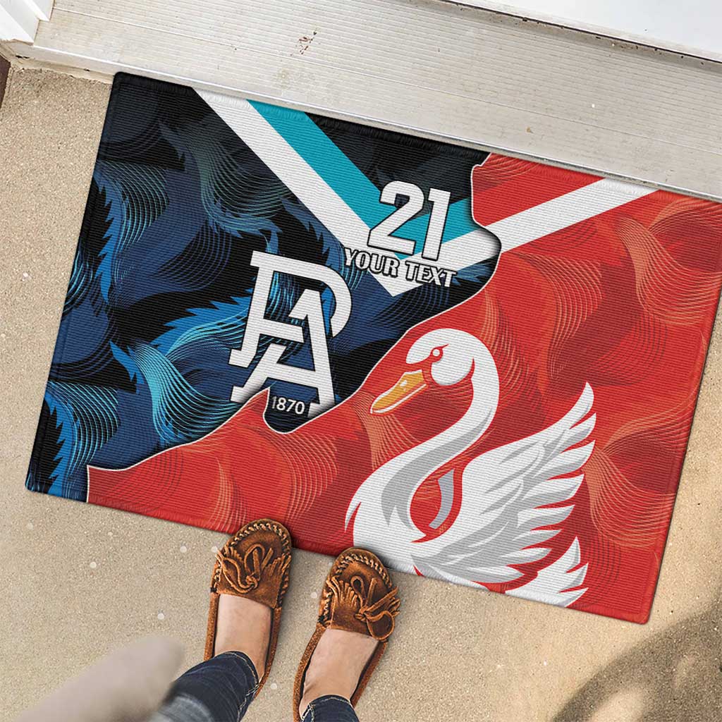 Swans-Port Adelaide Football Custom Rubber Doormat Cracked Metal Style