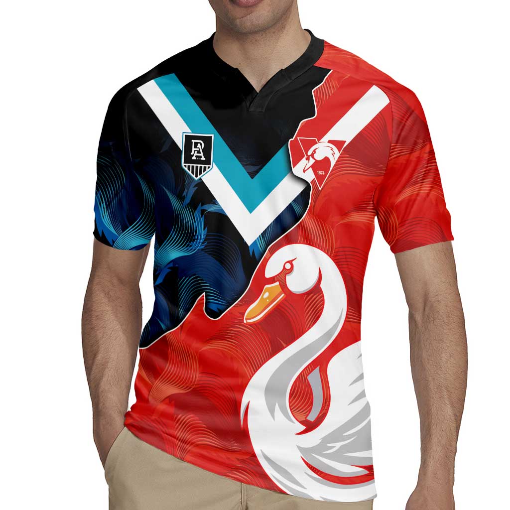 Swans-Port Adelaide Football Custom Rugby Jersey Cracked Metal Style