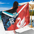 Swans-Port Adelaide Football Custom Sarong Cracked Metal Style