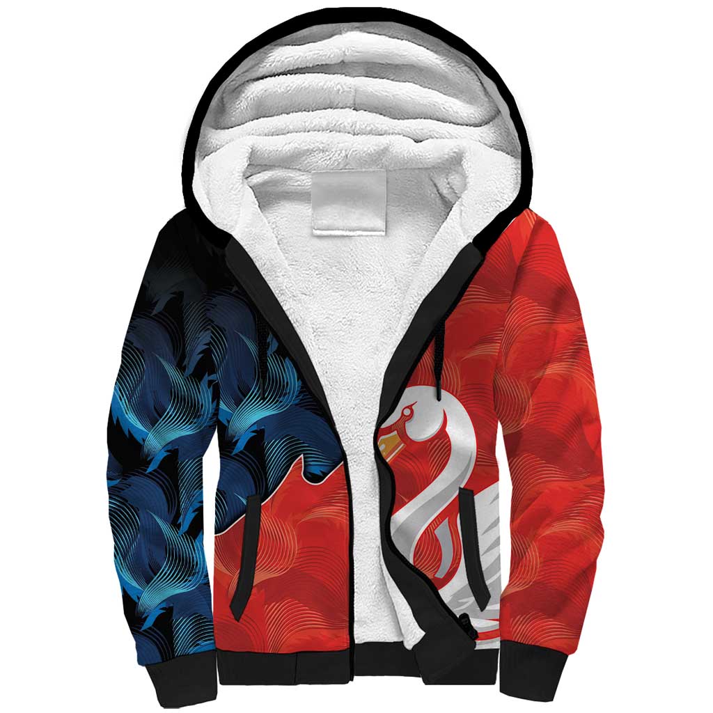 Swans-Port Adelaide Football Custom Sherpa Hoodie Cracked Metal Style
