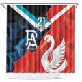 Swans-Port Adelaide Football Custom Shower Curtain Cracked Metal Style