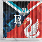 Swans-Port Adelaide Football Custom Shower Curtain Cracked Metal Style