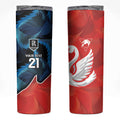 Swans-Port Adelaide Football Custom Skinny Tumbler Cracked Metal Style