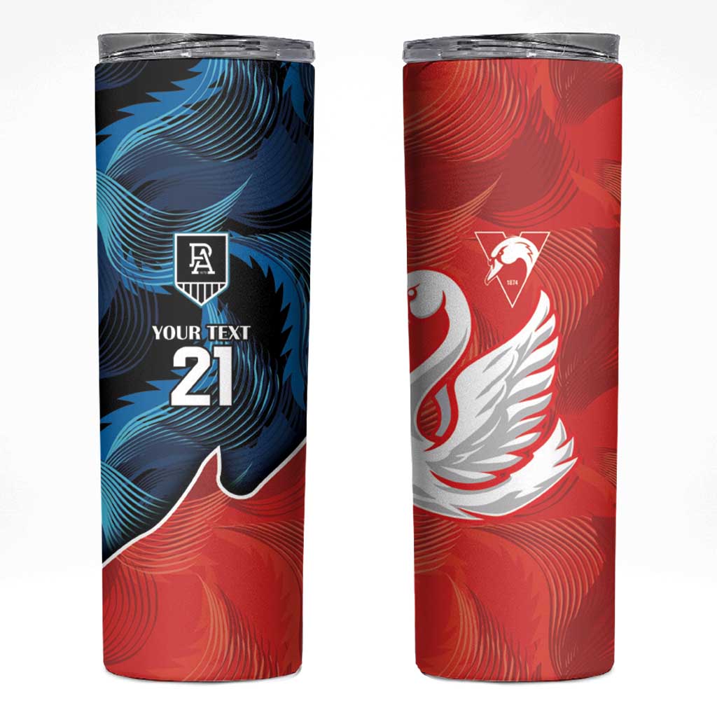 Swans-Port Adelaide Football Custom Skinny Tumbler Cracked Metal Style