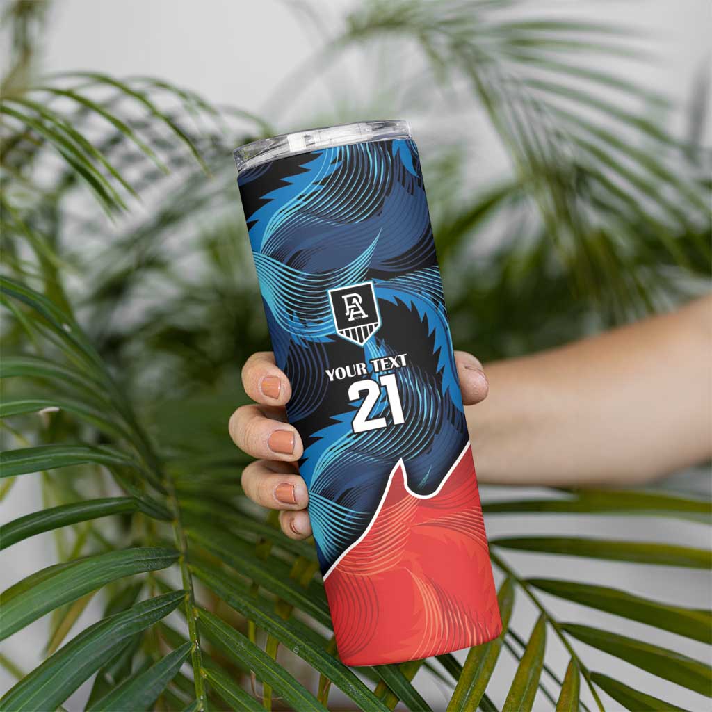 Swans-Port Adelaide Football Custom Skinny Tumbler Cracked Metal Style