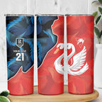 Swans-Port Adelaide Football Custom Skinny Tumbler Cracked Metal Style