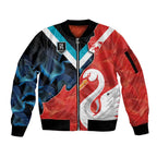 Swans-Port Adelaide Football Custom Sleeve Zip Bomber Jacket Cracked Metal Style