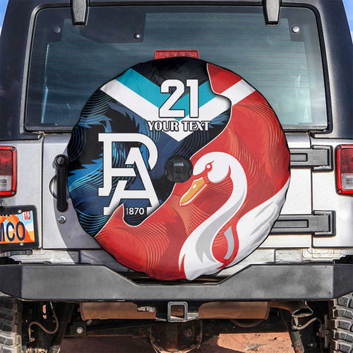 Swans-Port Adelaide Football Custom Spare Tire Cover Cracked Metal Style