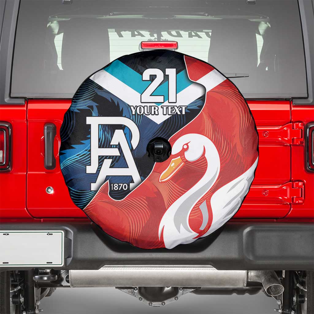 Swans-Port Adelaide Football Custom Spare Tire Cover Cracked Metal Style
