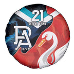 Swans-Port Adelaide Football Custom Spare Tire Cover Cracked Metal Style