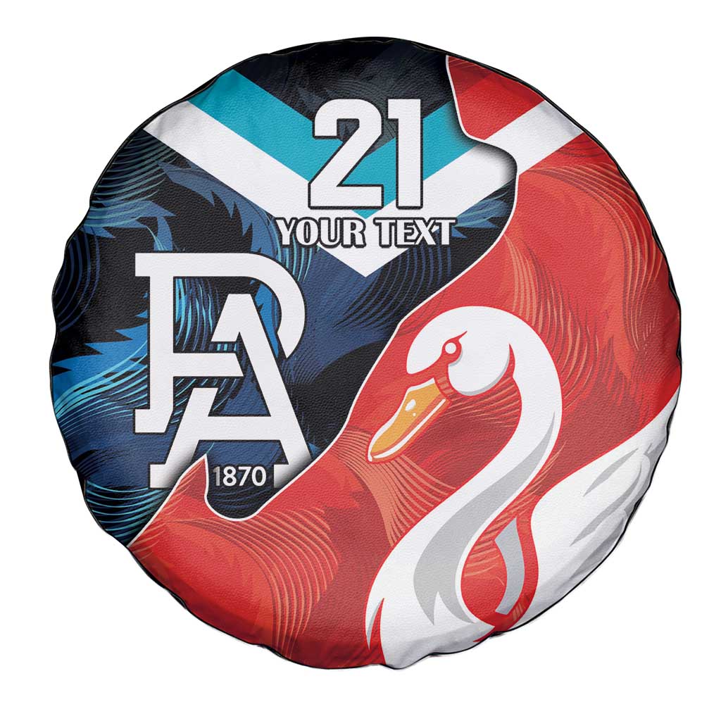 Swans-Port Adelaide Football Custom Spare Tire Cover Cracked Metal Style