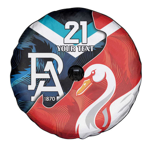 Swans-Port Adelaide Football Custom Spare Tire Cover Cracked Metal Style