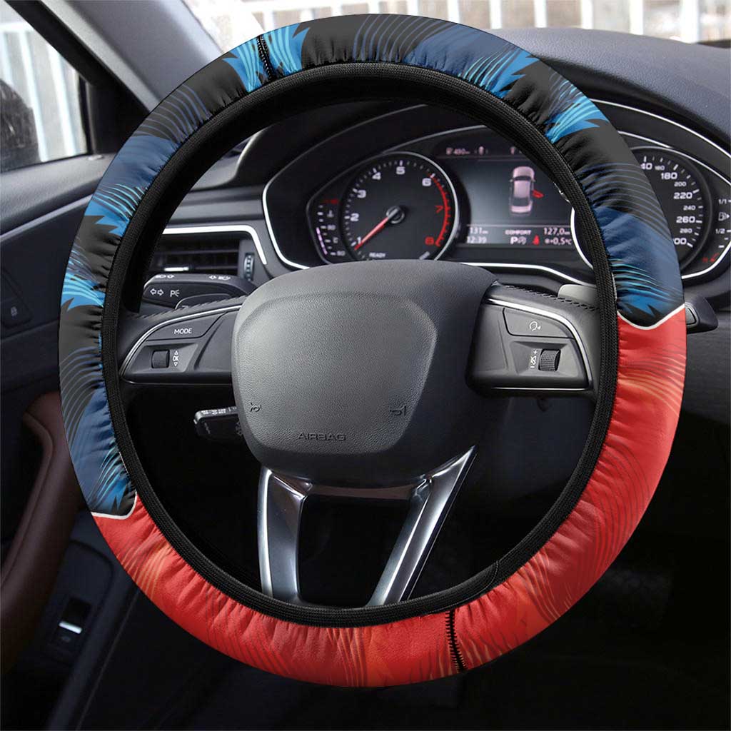Swans-Port Adelaide Football Steering Wheel Cover Cracked Metal Style