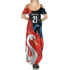 Swans-Port Adelaide Football Custom Summer Maxi Dress Cracked Metal Style