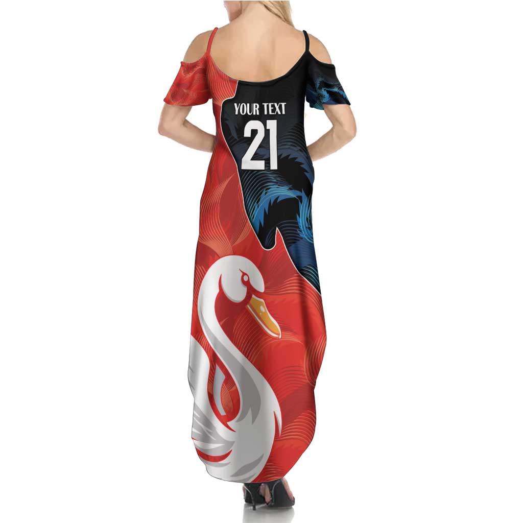 Swans-Port Adelaide Football Custom Summer Maxi Dress Cracked Metal Style