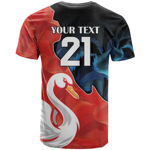 Swans-Port Adelaide Football Custom T Shirt Cracked Metal Style