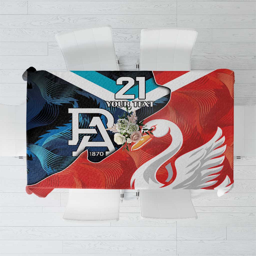 Swans-Port Adelaide Football Custom Tablecloth Cracked Metal Style