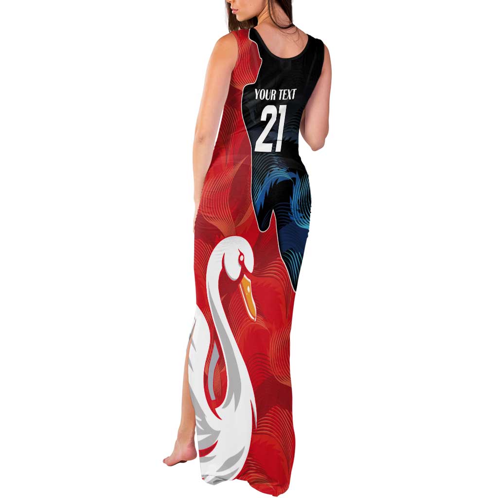 Swans-Port Adelaide Football Custom Tank Maxi Dress Cracked Metal Style