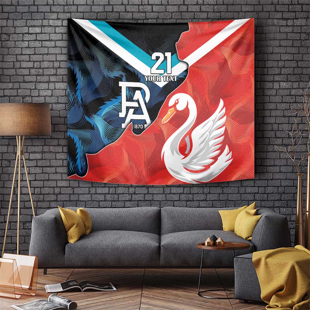 Swans-Port Adelaide Football Custom Tapestry Cracked Metal Style