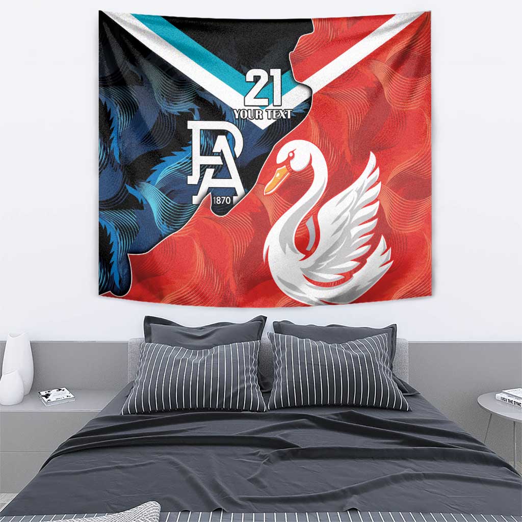 Swans-Port Adelaide Football Custom Tapestry Cracked Metal Style