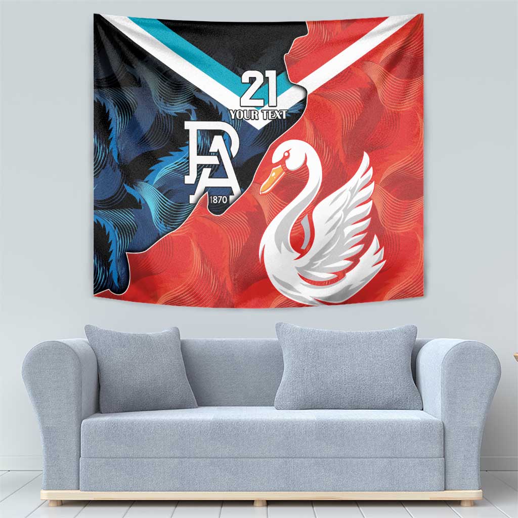 Swans-Port Adelaide Football Custom Tapestry Cracked Metal Style