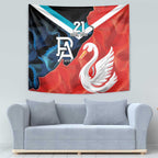 Swans-Port Adelaide Football Custom Tapestry Cracked Metal Style