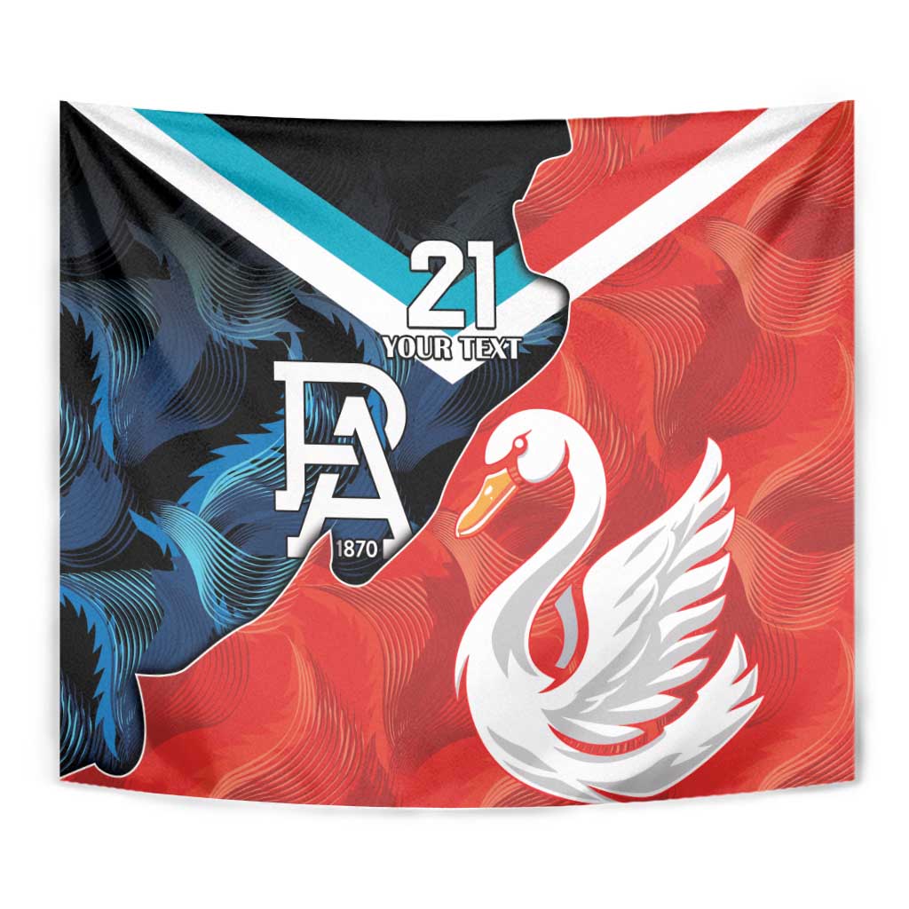Swans-Port Adelaide Football Custom Tapestry Cracked Metal Style