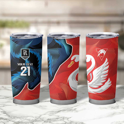 Swans-Port Adelaide Football Custom Tumbler Cup Cracked Metal Style