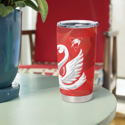 Swans-Port Adelaide Football Custom Tumbler Cup Cracked Metal Style