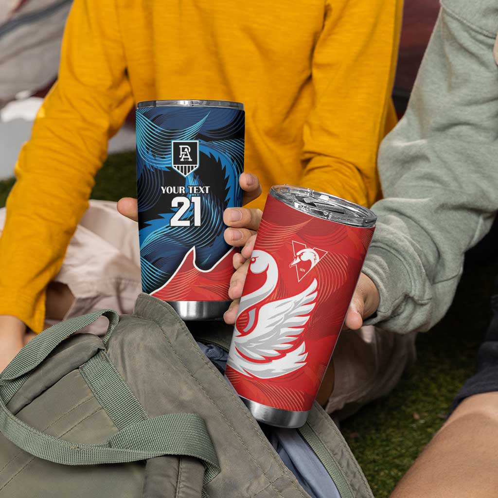 Swans-Port Adelaide Football Custom Tumbler Cup Cracked Metal Style