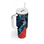Swans-Port Adelaide Football Custom Tumbler With Handle Cracked Metal Style